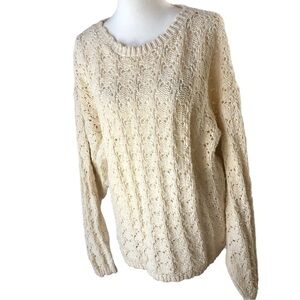 Norton McNaughton Petites Cotton Knit Pullover Sweater Women XLP Off White